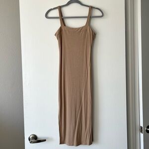 Forever 21 Tan Ribbed Midi Dress
